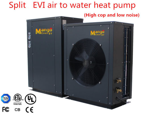 Air Source Splite Evi Heat Pump Hot Water Heaters Outlet Water Temp 55c-60c