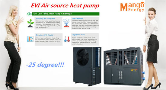 OEM High Efficiency Low Temperature Air to Water Heat Pump Cop with 15.9