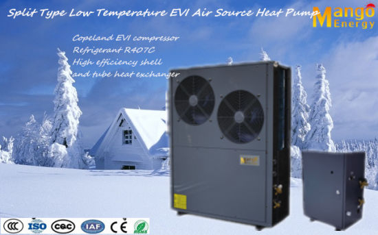20.6kw 380V R407c Splite Air Source Evi Heat Pump Work at Cold Area