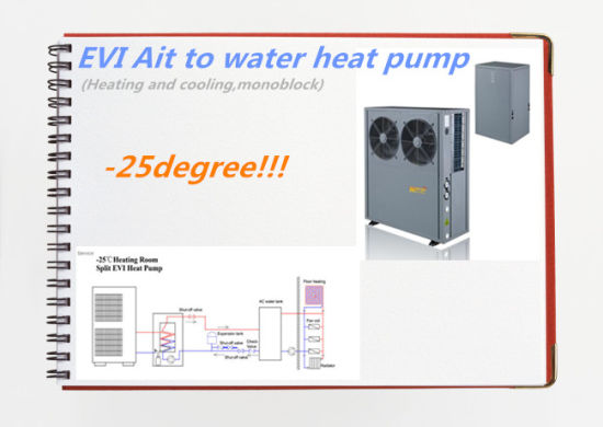 Air Source Splite Evi Heat Pump Hot Water Heaters Outlet Water Temp 55c-60c