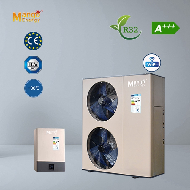 Dual Rotary Compressor Mango Split Air to Water Heat Pump DC Inverter R32 Refrigerant with WIFI Control