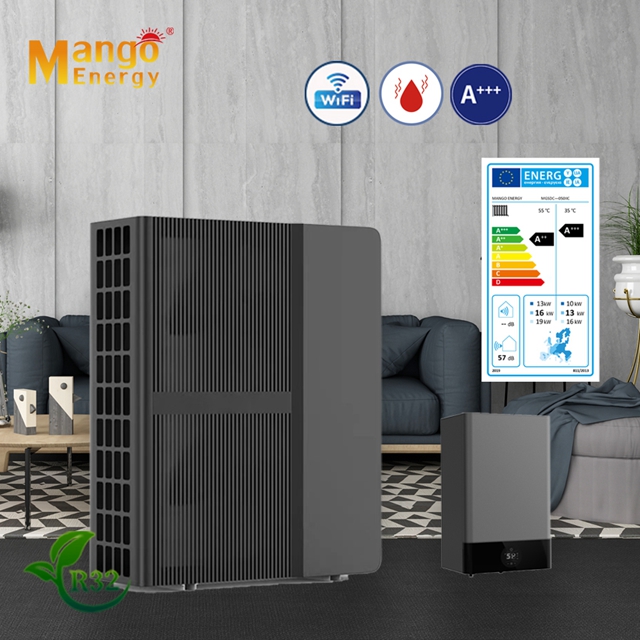 Mango Energy Efficiency Air Source DC Inverter Pool Heat Pump Air Water Heaters Inverter Heating System Split Air Conditioner For Cold Climate Area Low Noise