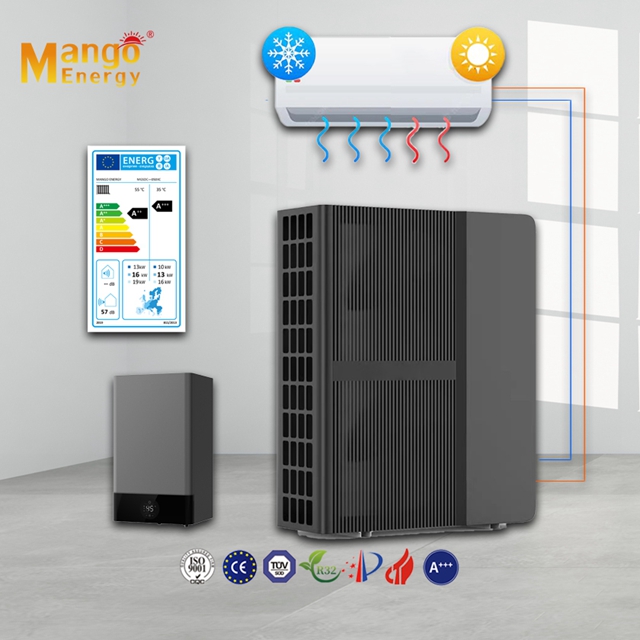 Inverter DC Heat Pumps For Heating And Hot Water R32 with Wifi Controlled Central Heating System for House High Cop Fulli DC Inverter Air to Water Heater Energy Efficiency Air Source Heatpump Heaters