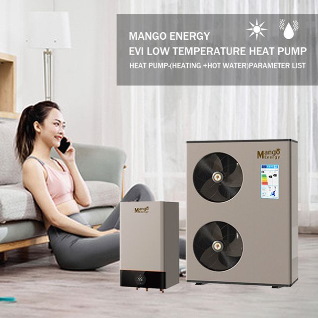 Factory Direct Sale Mango Energy -30C EVI Low Noise Split Air Source Heat Pump Full DC Inverter Heat Pump