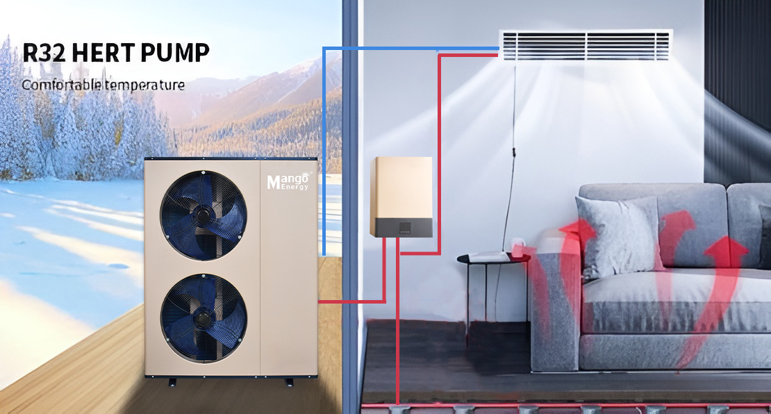 Wärmepumpe Inverter DC Heat Pumps For Heating DHW Cooling R32 with Wifi Controlled Central Heating System тепловой насос for House