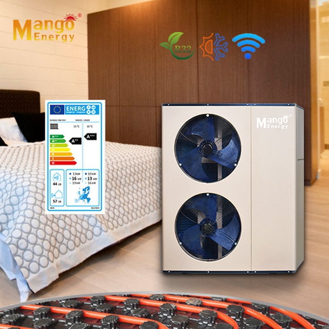 Inverter DCEurope Erp A+++ label DC inverter heat pump For Heating And Hot Water R32 R410a with WiFi Controlled Central Heating System for House